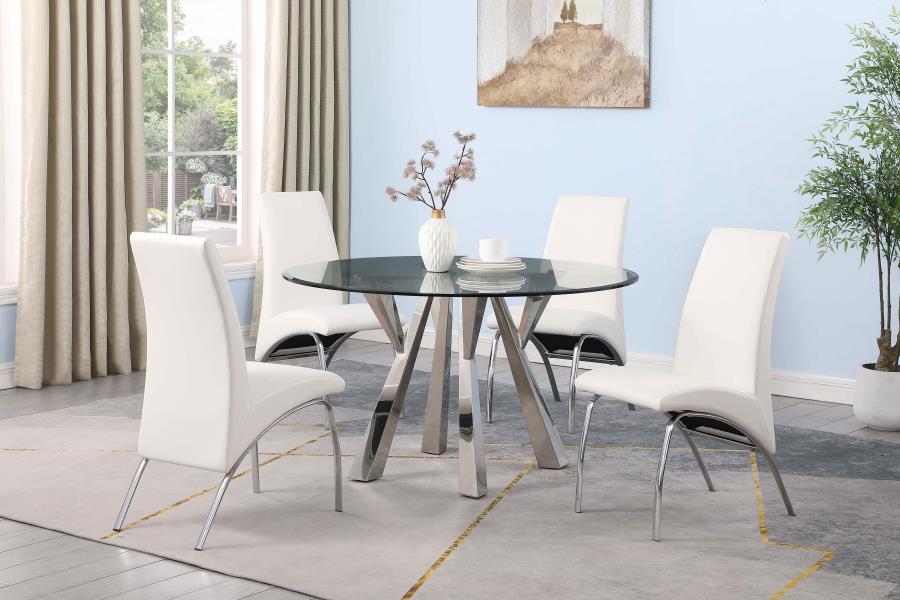 Beckham Glass & Chrome Dining Table by Coaster
