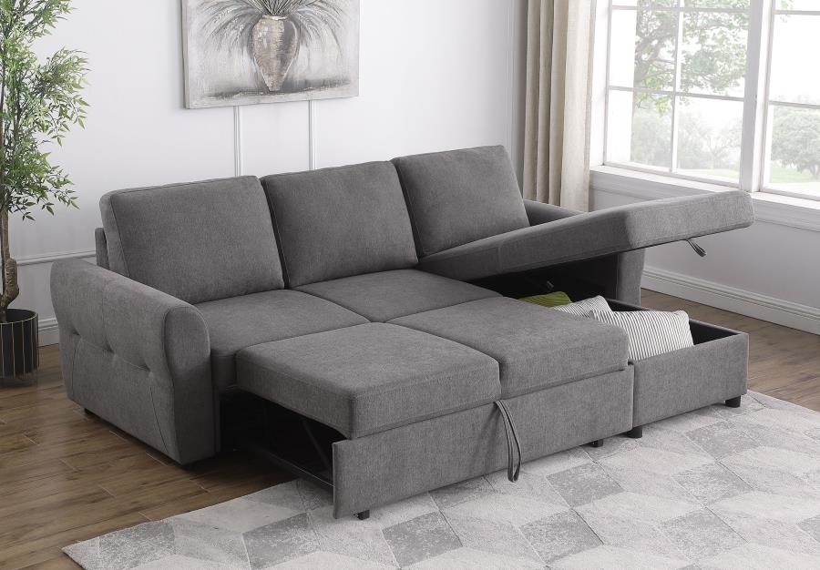 Samantha Grey Sleeper Sectional by Coaster