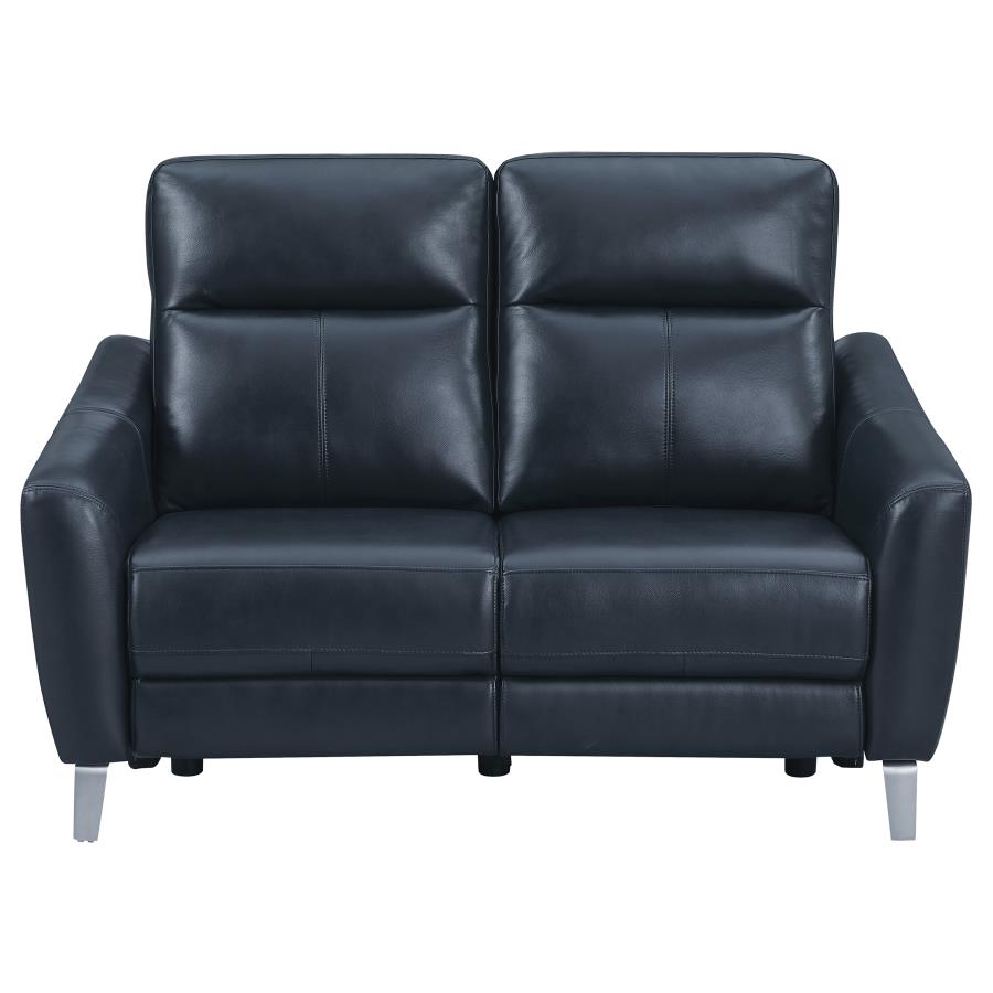 Derek Blue Powered Reclining Love Seat by Coaster