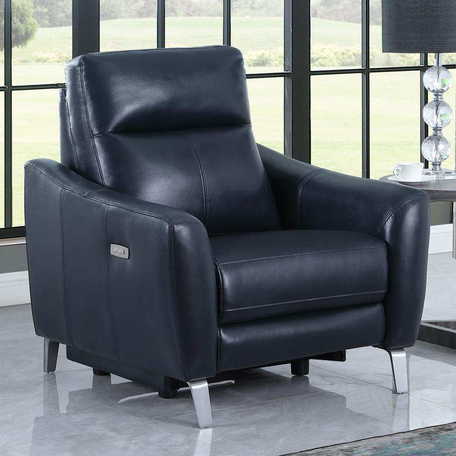 Derek Blue Powered Recliner by Coaster