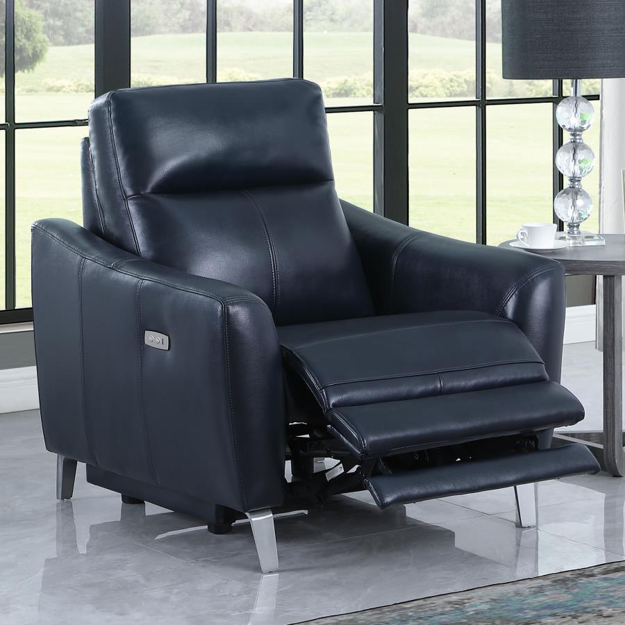 Derek Blue Powered Recliner by Coaster