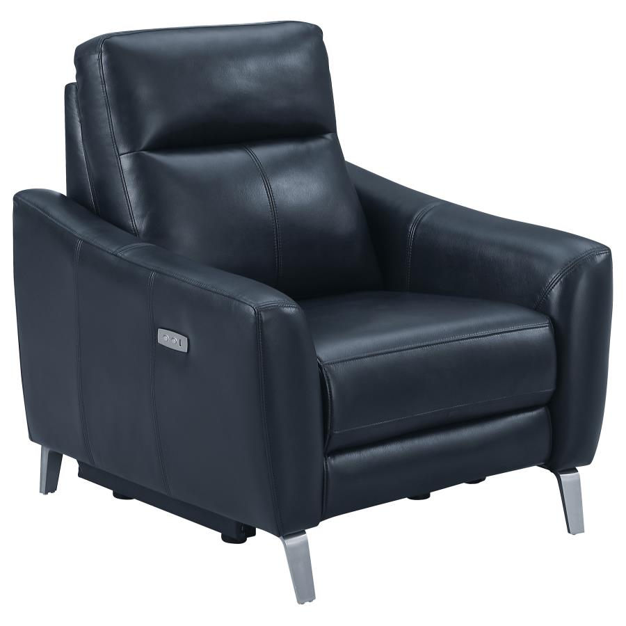 Derek Blue Powered Recliner by Coaster