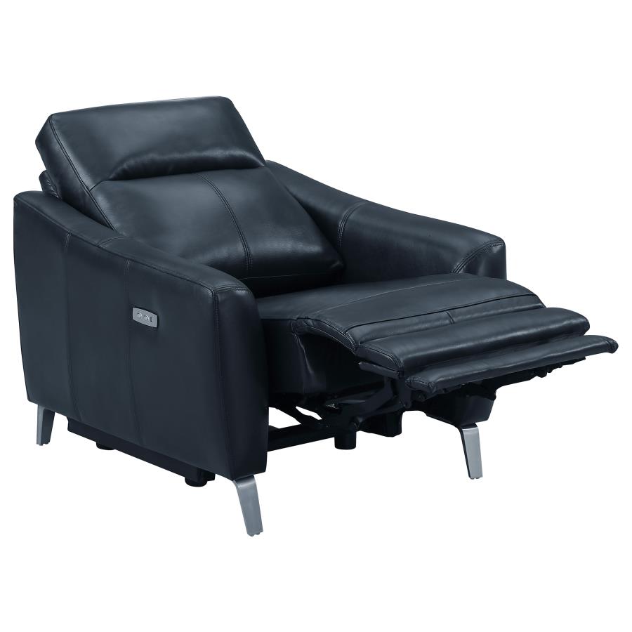 Derek Blue Powered Recliner by Coaster