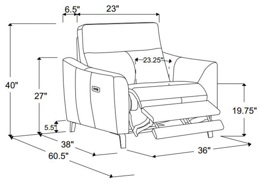 Derek Blue Powered Recliner by Coaster