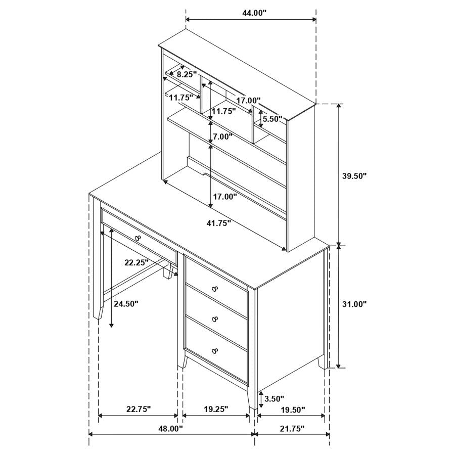 Selena Desk with Hutch by Coaster