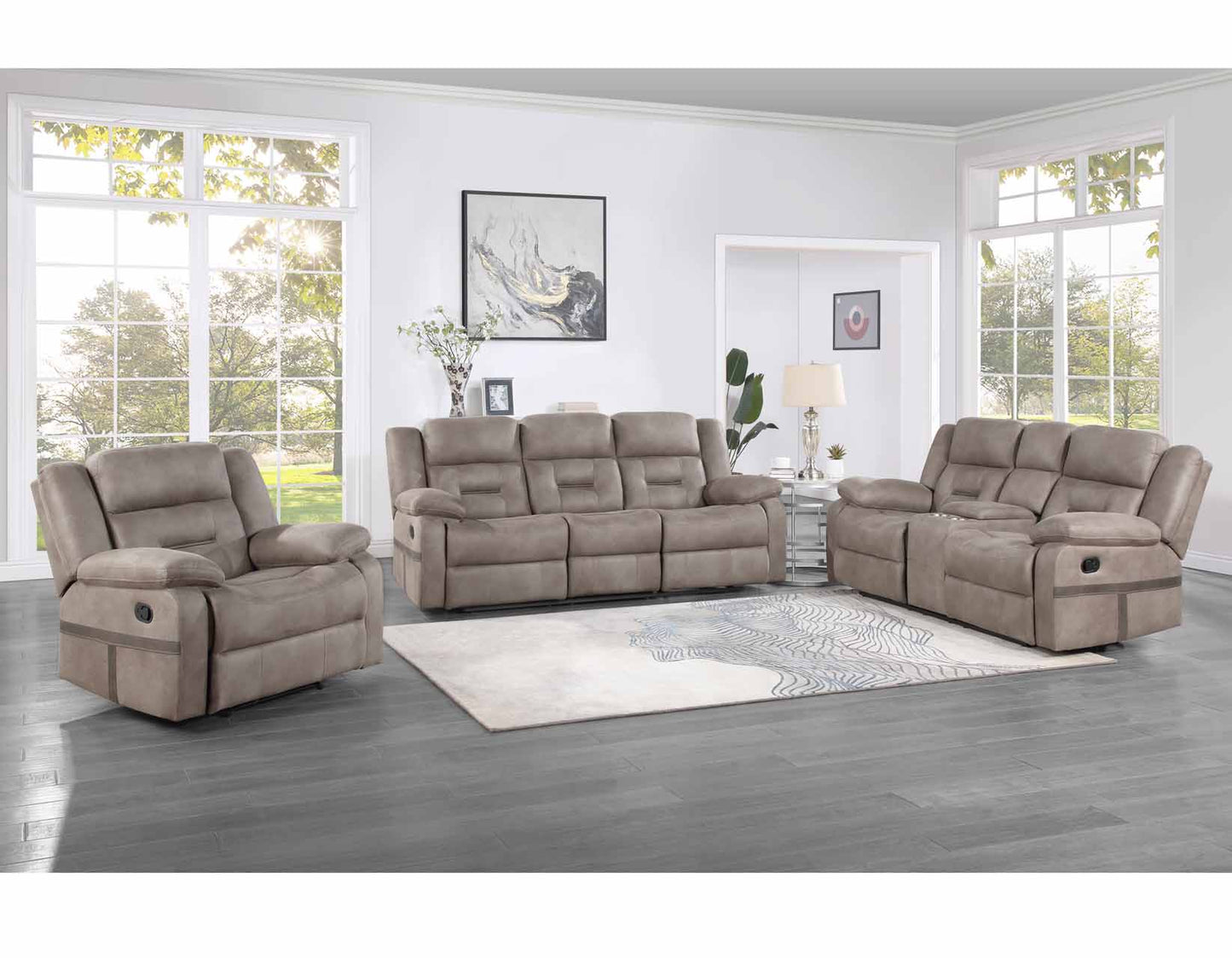 Abilene Reclining Sofa, Love Seat, & Chair by Steve Silver
