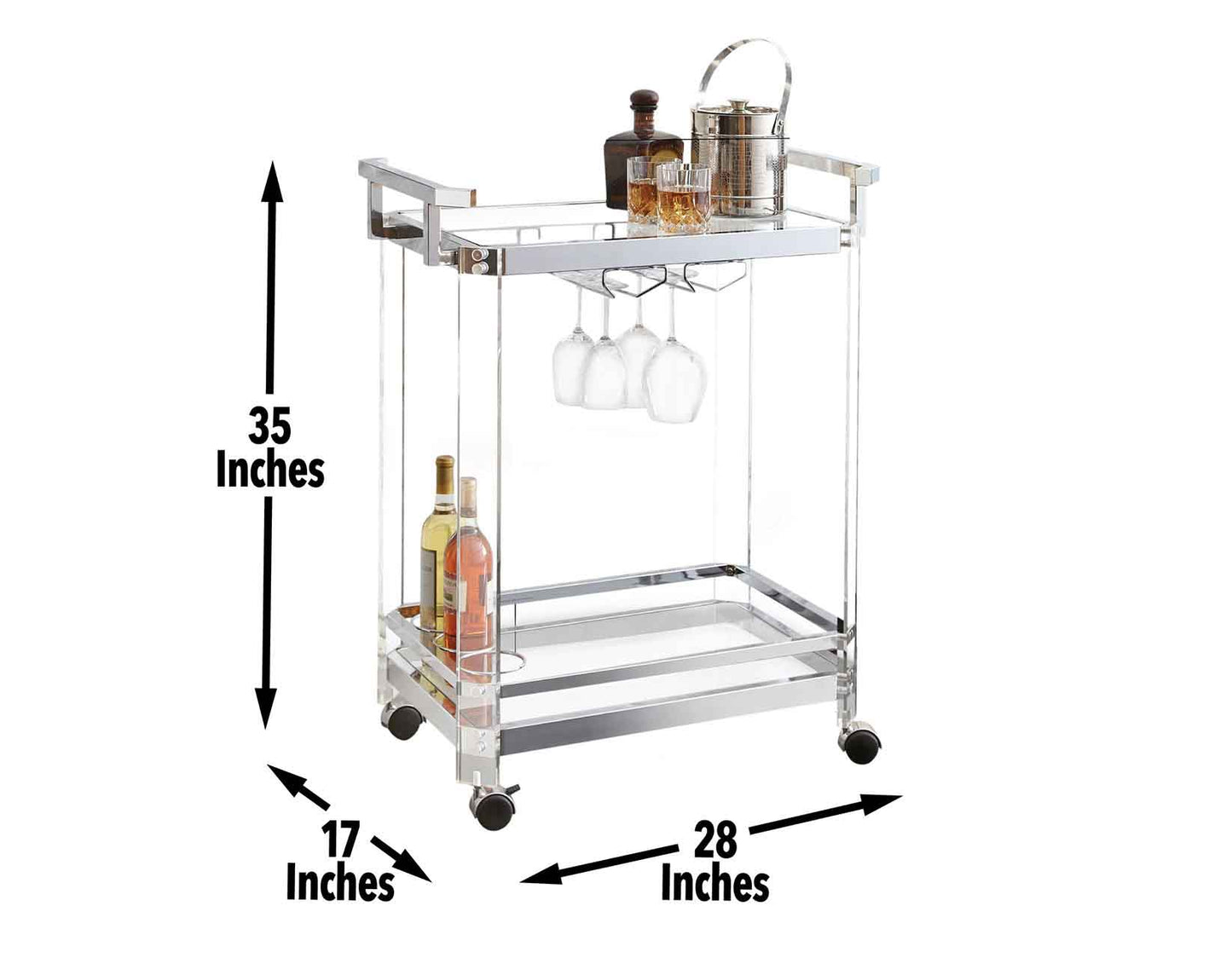 Aerin Chrome Server Cart by Steve Silver