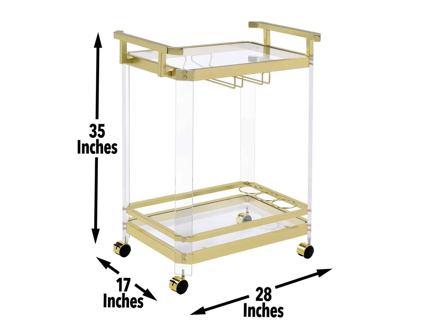 Aerin Gold Server Cart by Steve Silver