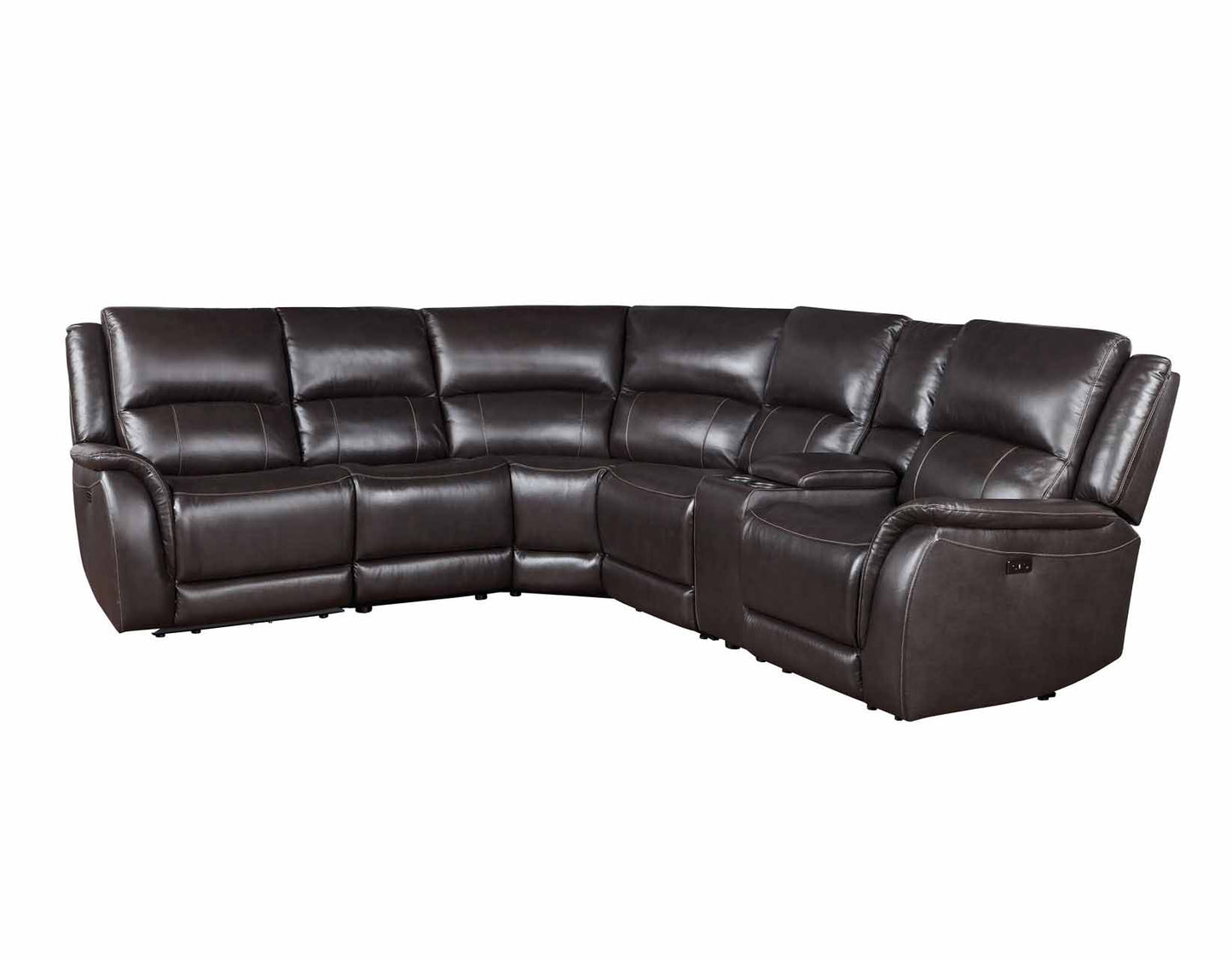 Alexandria Chocolate Powered Reclining Sectional by Steve Silver