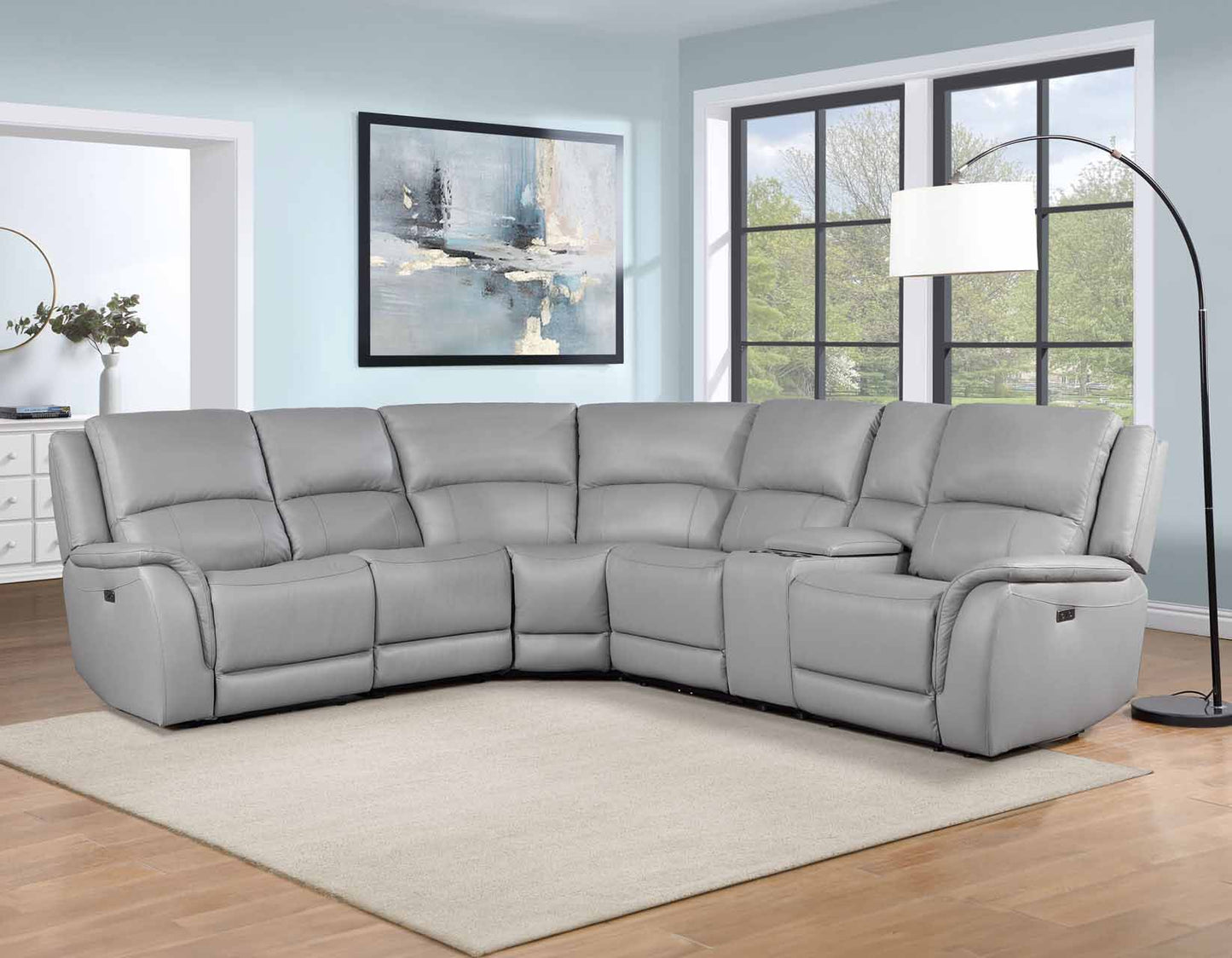 Alexandria Stone Powered Reclining Sectional by Steve Silver