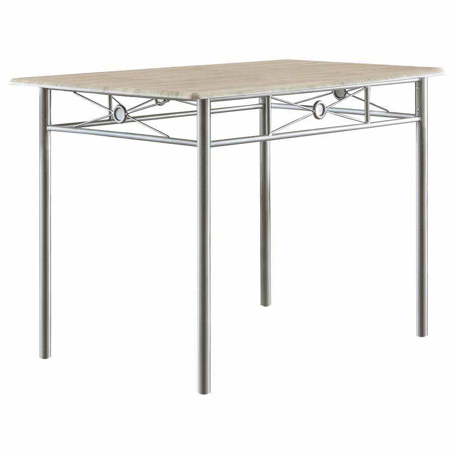 Anna Brushed Silver Dining Set (table and 4 chairs) by Coaster