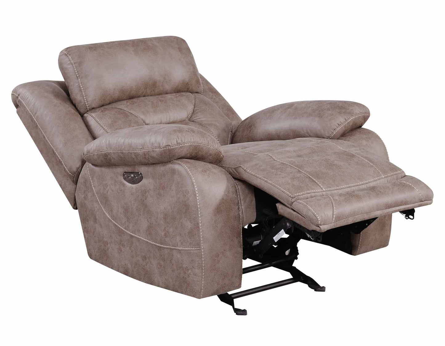 Aria Desert Sand Dual-Power Reclining Sofa, Love Seat, & Chair by Steve Silver