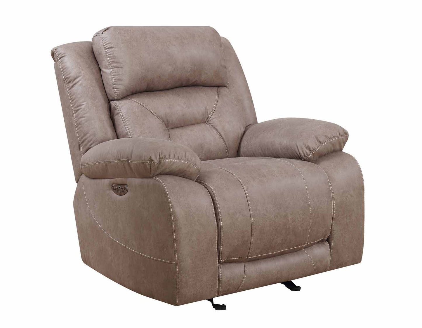 Aria Desert Sand Dual-Power Reclining Sofa, Love Seat, & Chair by Steve Silver
