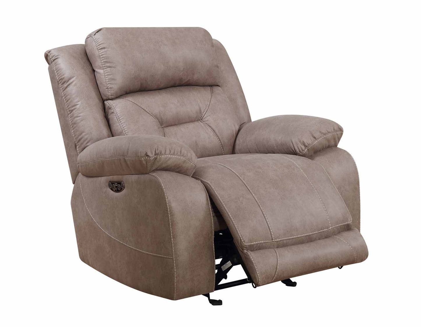 Aria Desert Sand Dual-Power Reclining Sofa, Love Seat, & Chair by Steve Silver