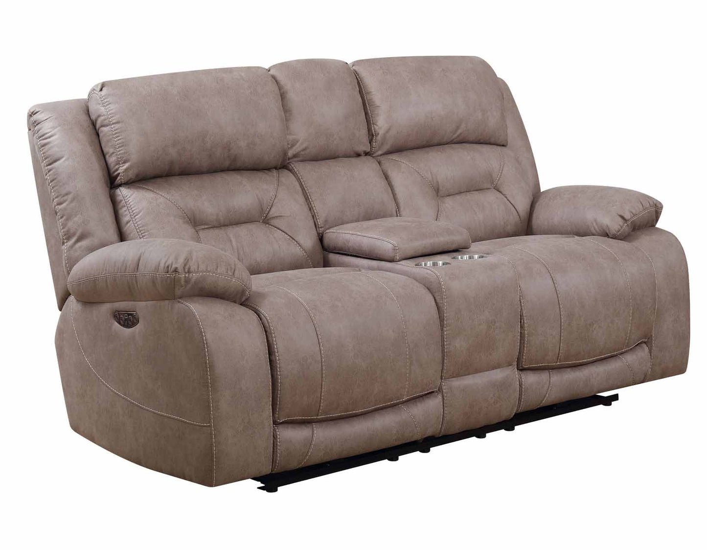 Aria Desert Sand Dual-Power Reclining Sofa, Love Seat, & Chair by Steve Silver