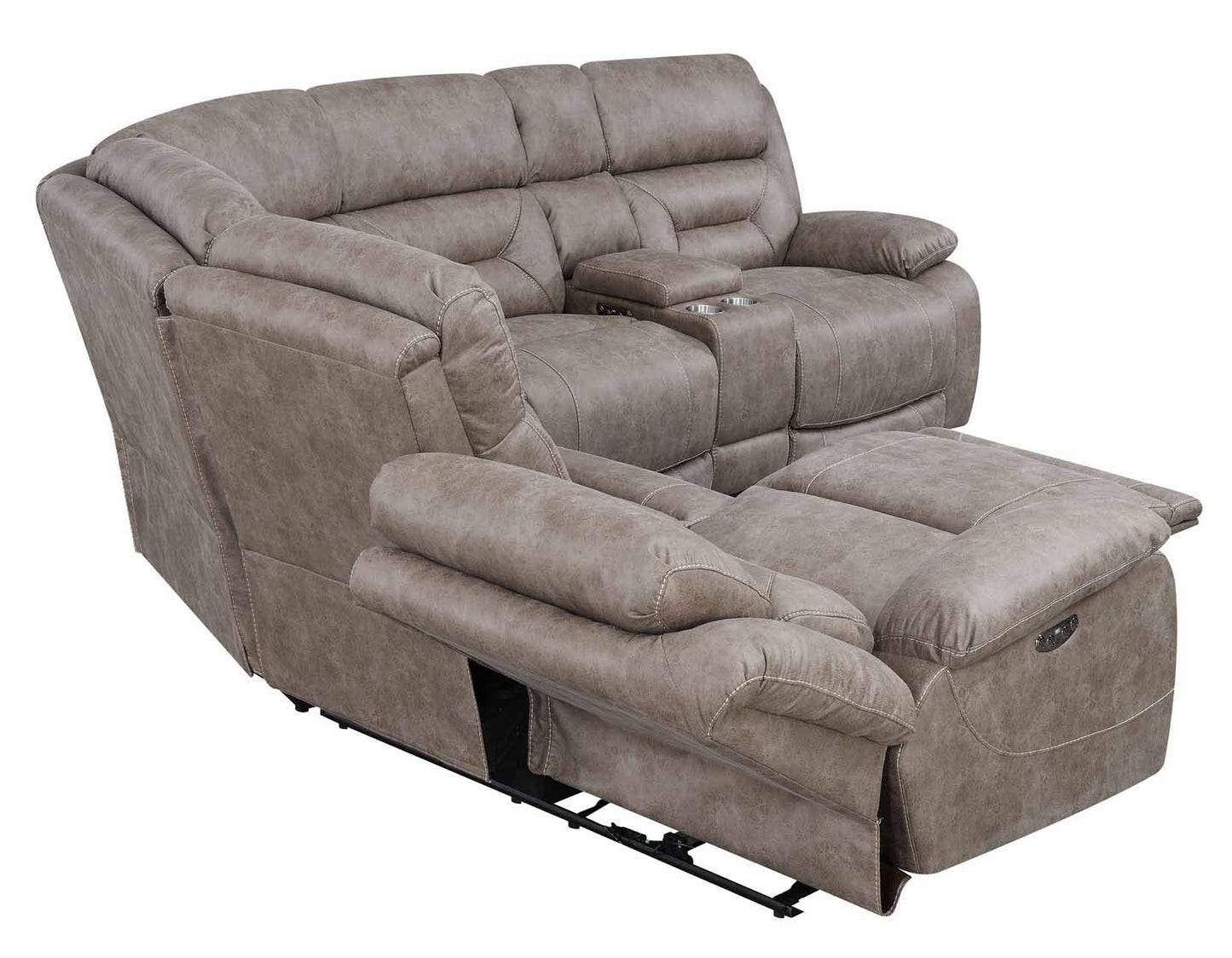 Aria Desert Sand Dual-Power Reclining Sectional by Steve Silver