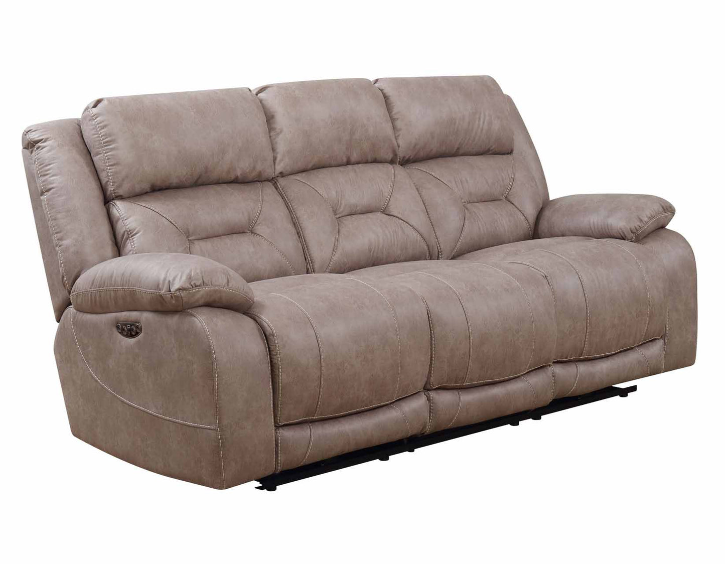 Aria Desert Sand Dual-Power Reclining Sofa, Love Seat, & Chair by Steve Silver