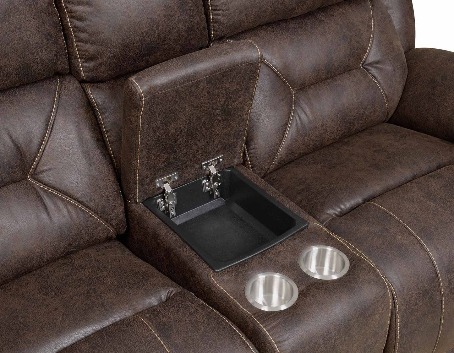 Aria Saddle Brown Dual-Power Reclining Sofa, Love Seat, & Chair by Steve Silver