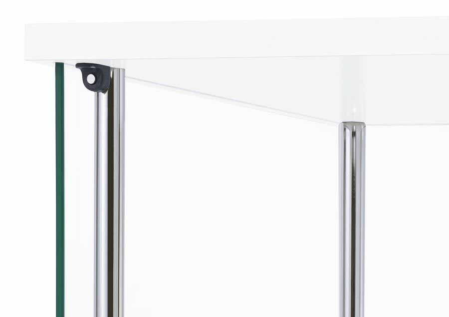 Bellatrix Glass White Curio Cabinet Cabinet by Coaster