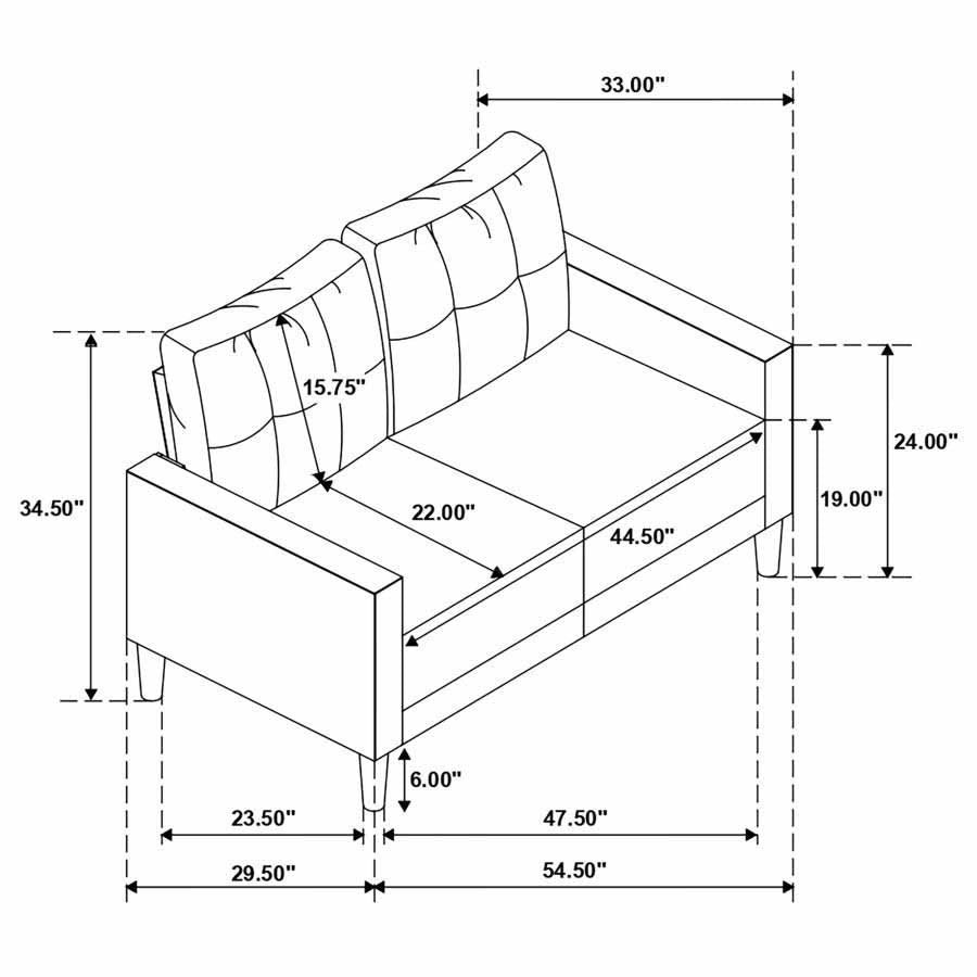 Bowen Grey Love Seat by Coaster