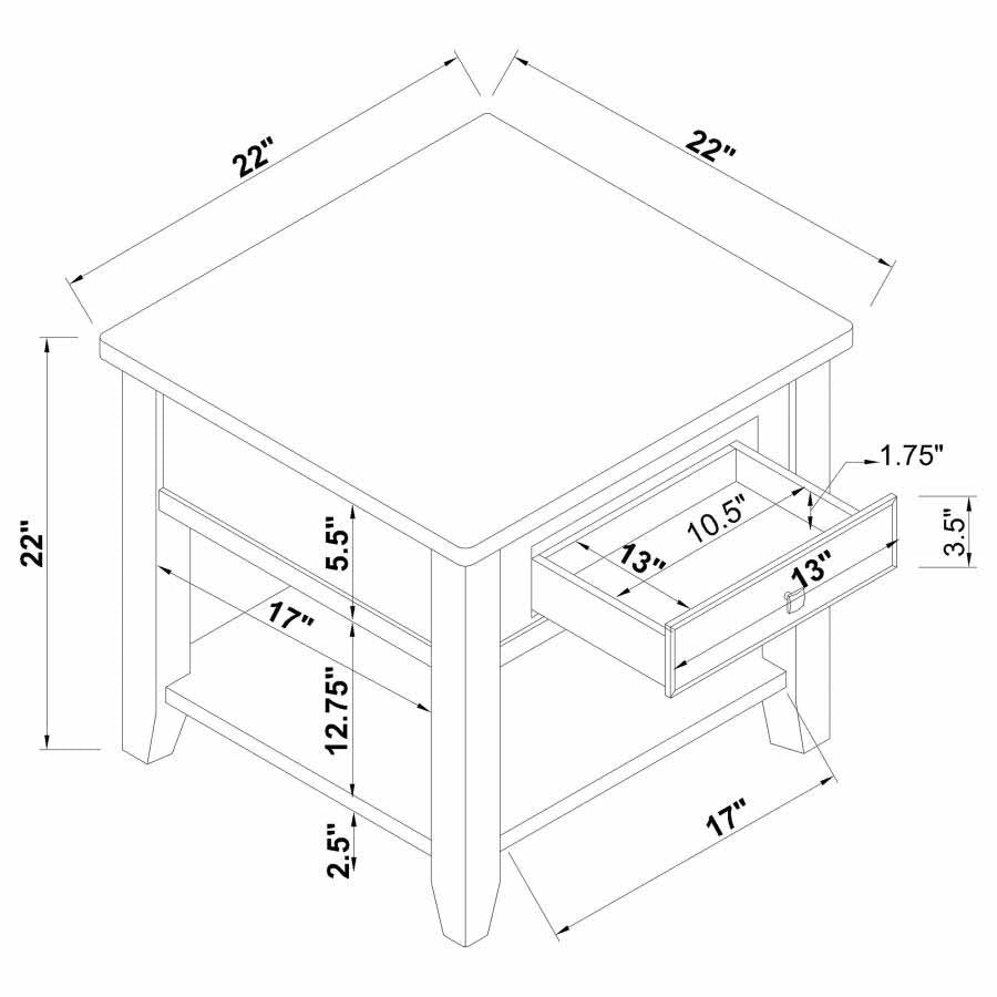 Bradford End Table with Drawer by Coaster