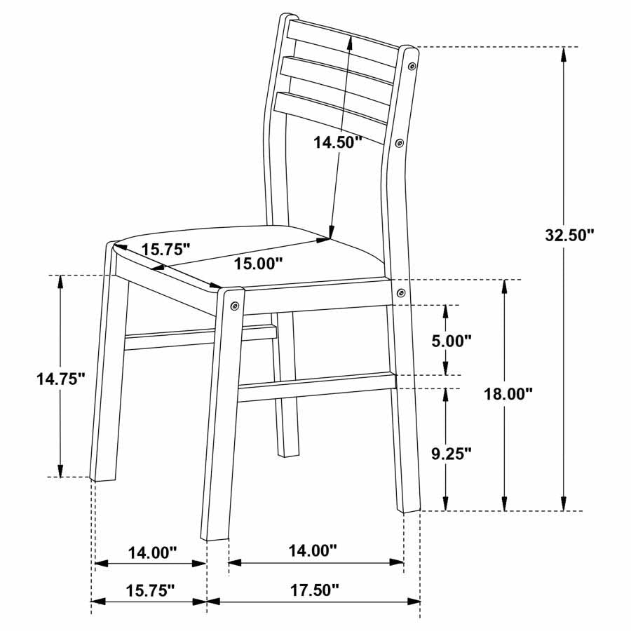 Bucknell Drop-Leaf White Dining Set (table and 2 chairs) by Coaster