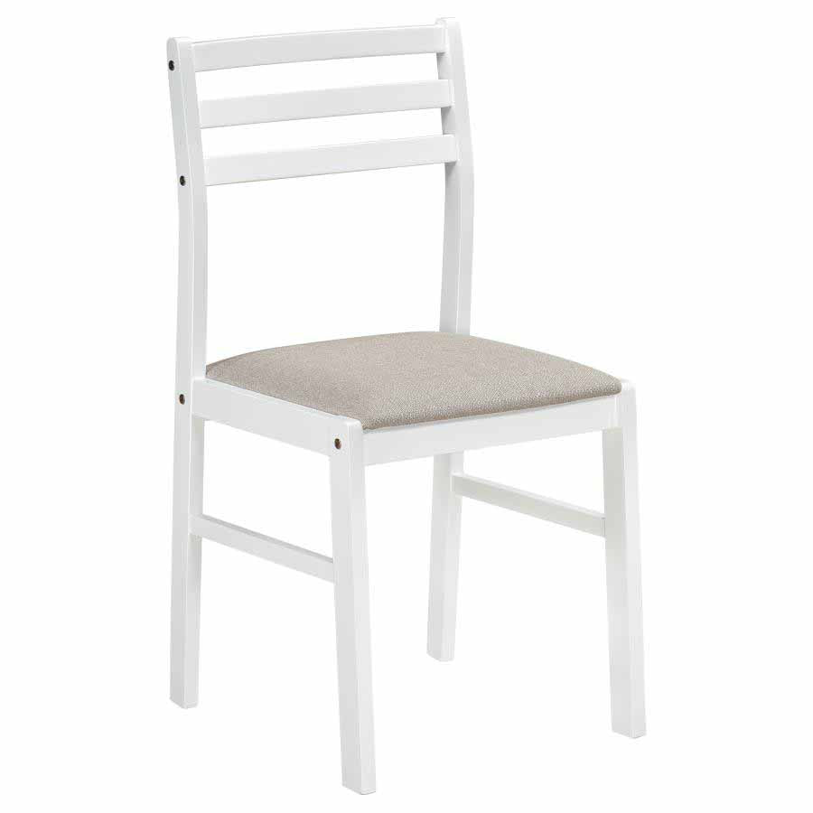 Bucknell Drop-Leaf White Dining Set (table and 2 chairs) by Coaster