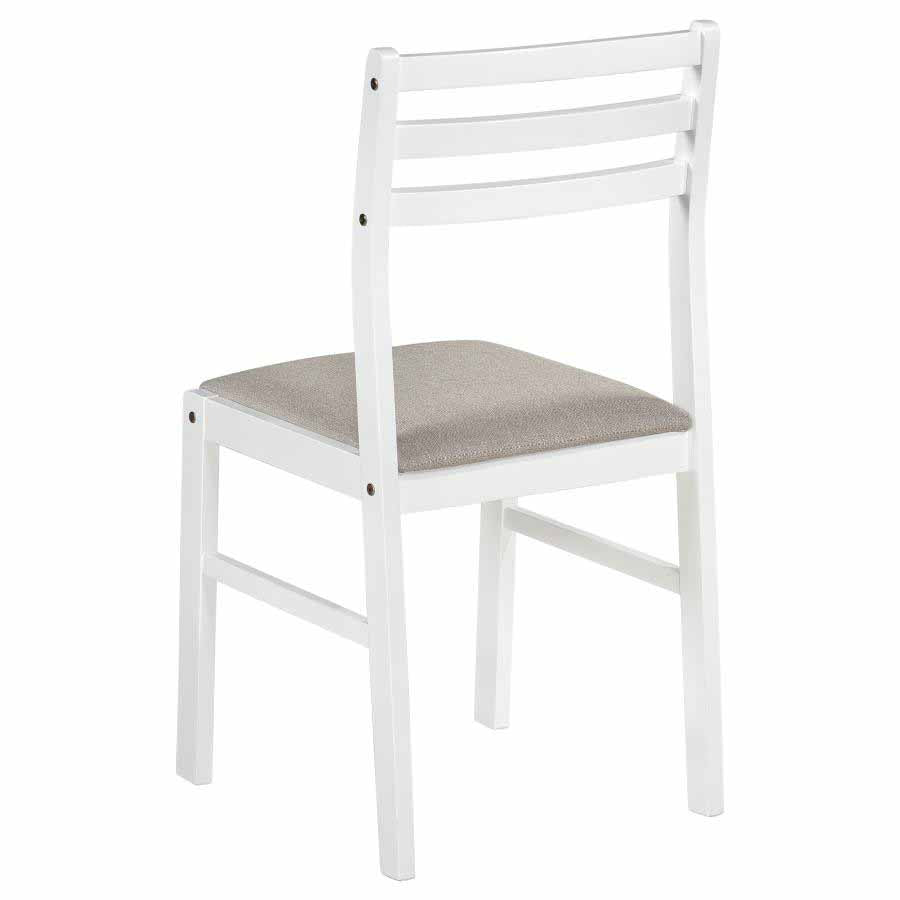 Bucknell Drop-Leaf White Dining Set (table and 2 chairs) by Coaster