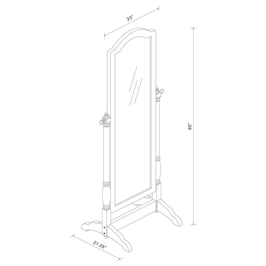Cabot Black Cheval Mirror by Coaster