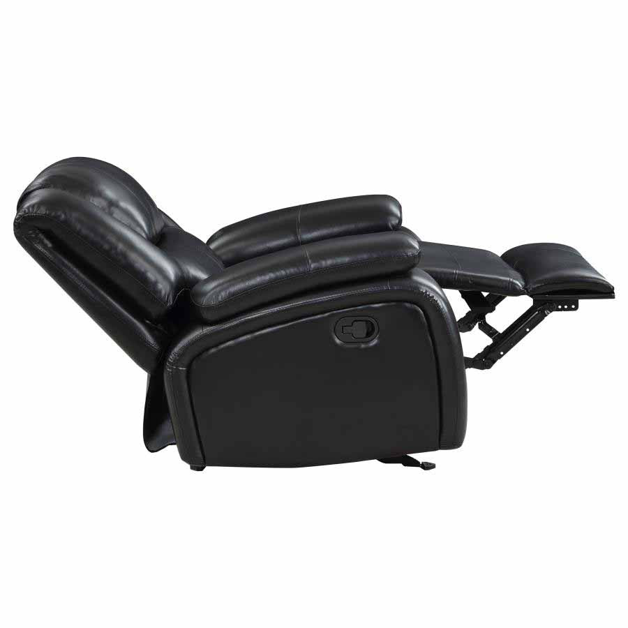 Camila Black Reclining Sofa, Love Seat, & Chair by Coaster