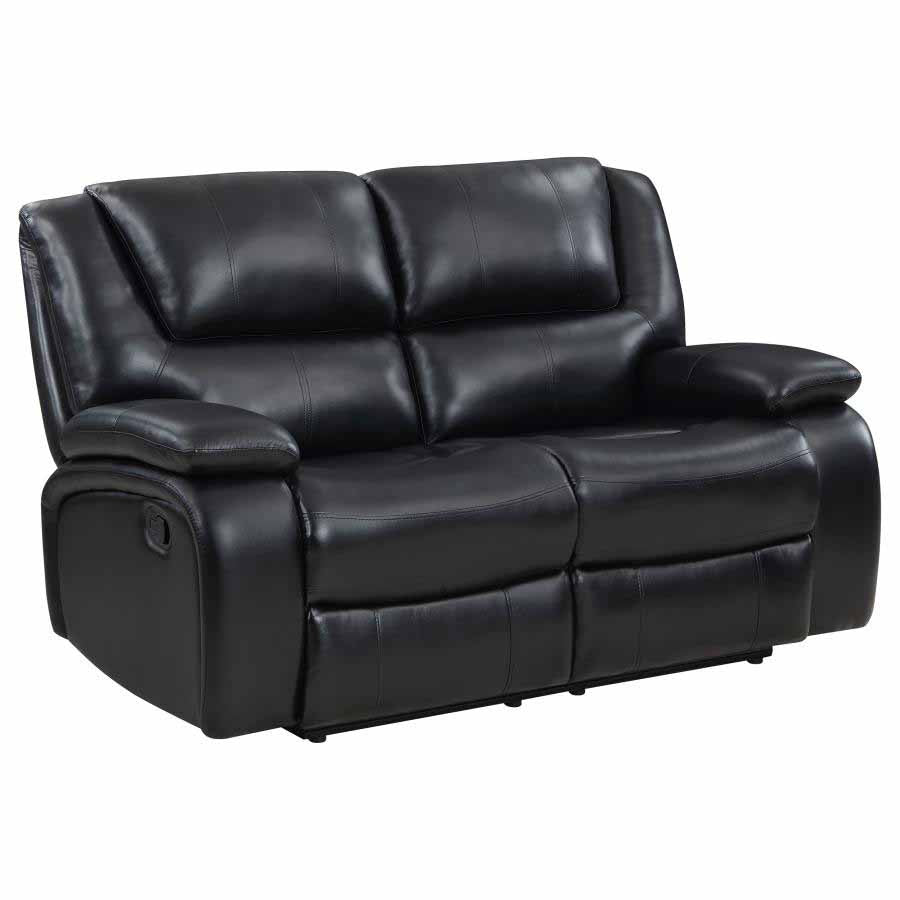 Camila Black Reclining Sofa, Love Seat, & Chair by Coaster