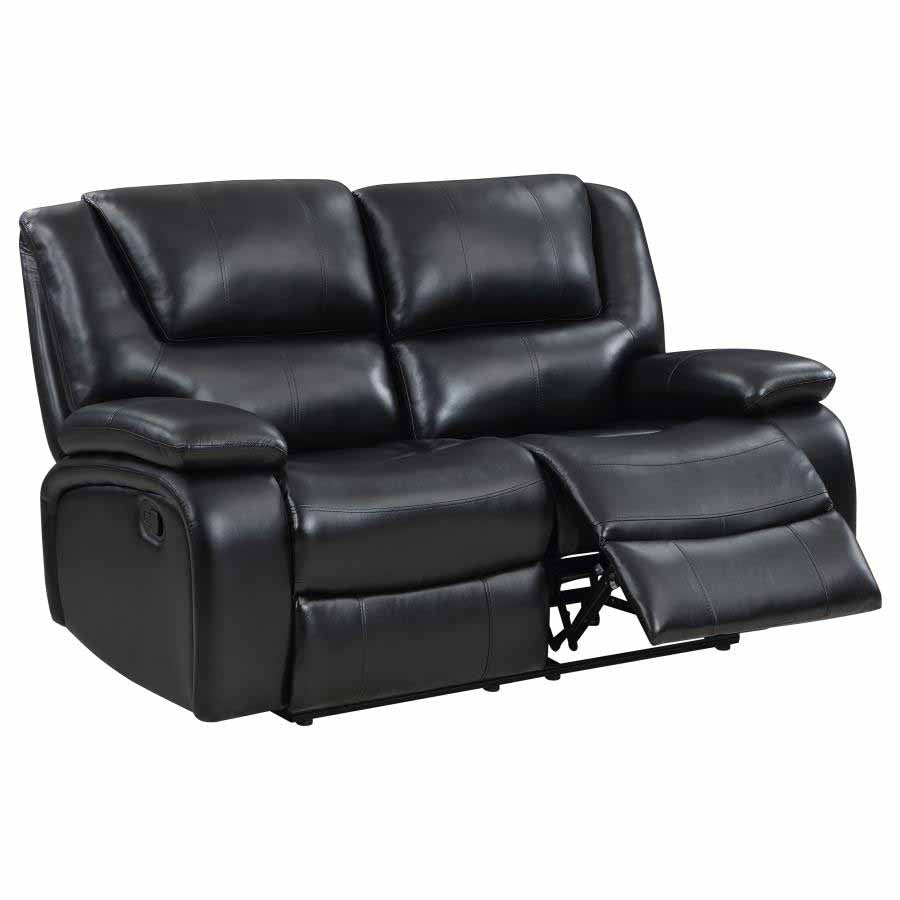 Camila Black Reclining Sofa, Love Seat, & Chair by Coaster