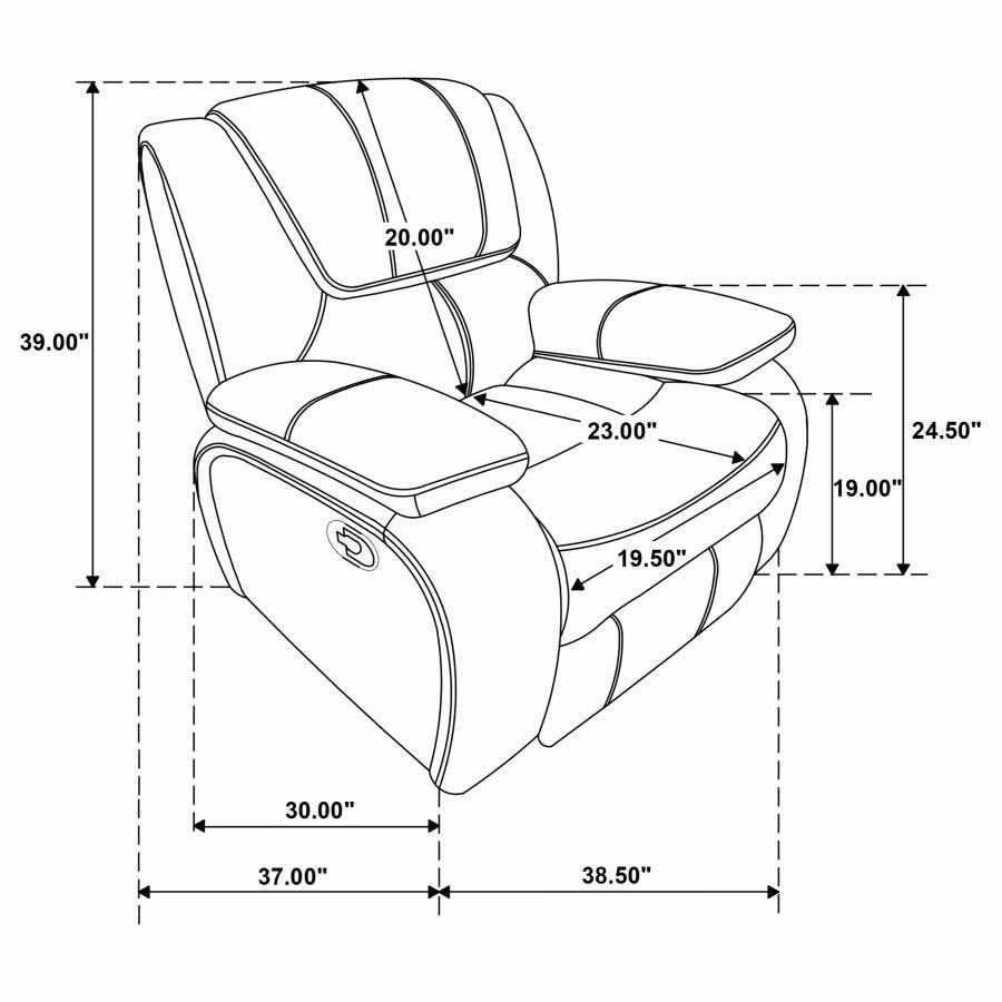 Camila Black Reclining Sofa, Love Seat, & Chair by Coaster
