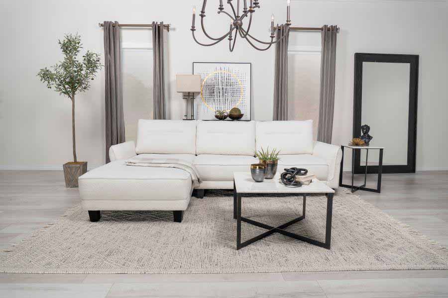 Caspian White Sectional by Coaster