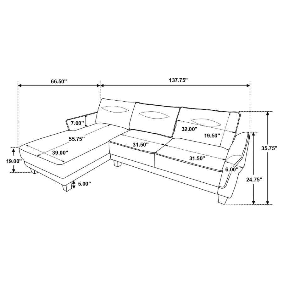 Caspian White Sectional by Coaster