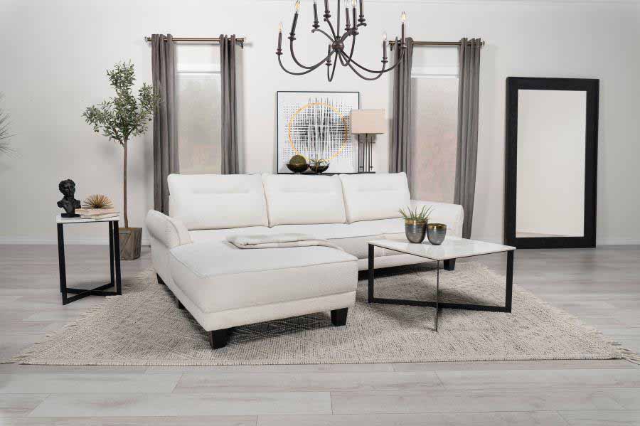 Caspian White Sectional by Coaster