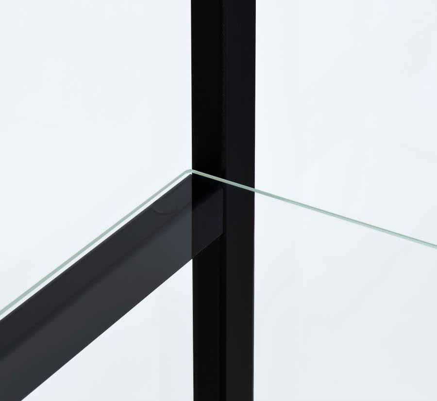 Cyclamen Glass 3-Shelf Black Curio Cabinet by Coaster