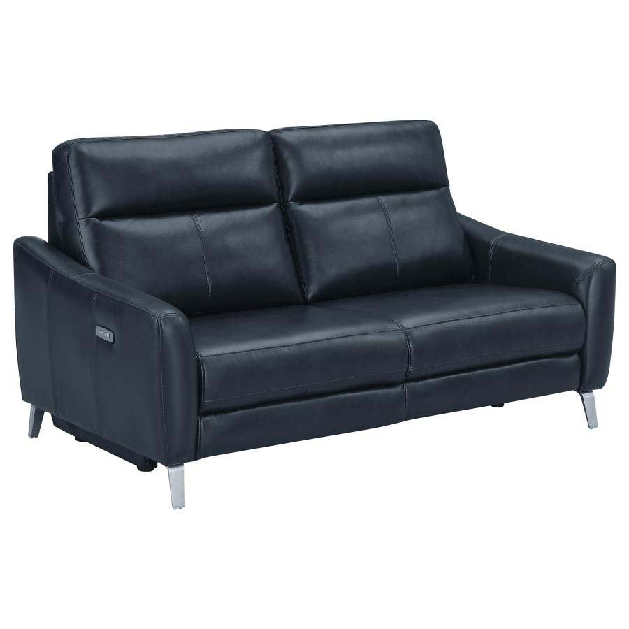 Derek Blue Powered Reclining Sofa by Coaster