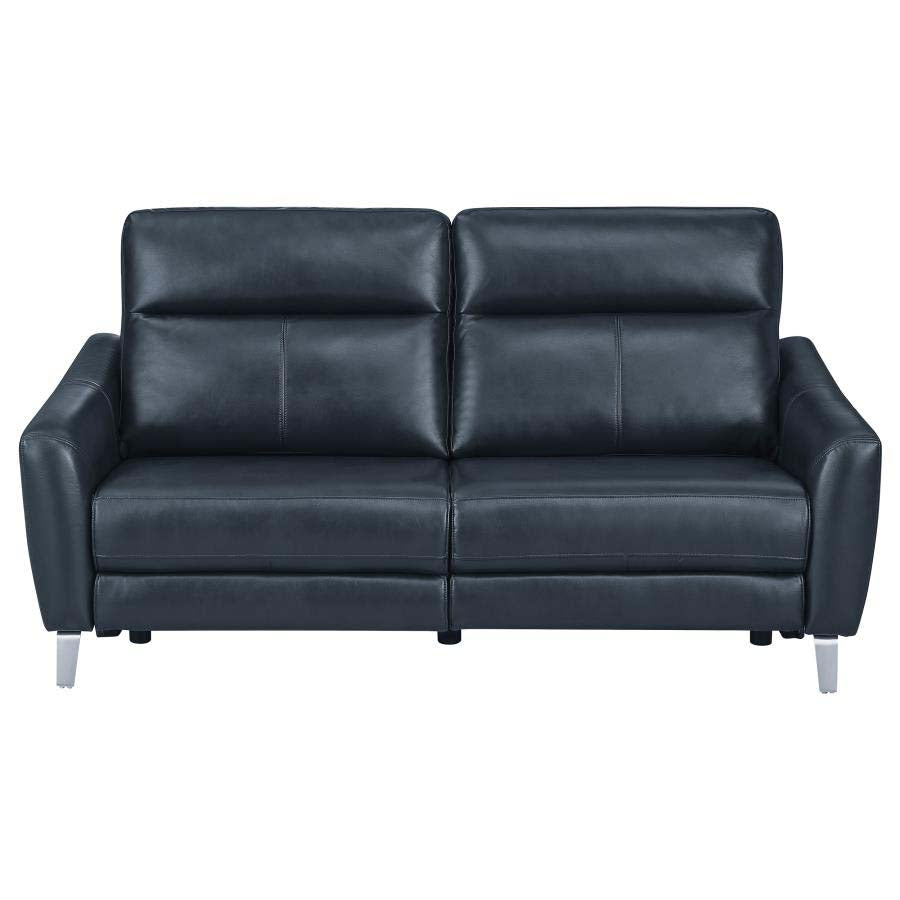 Derek Blue Powered Reclining Sofa, Love Seat, & Chair by Coaster
