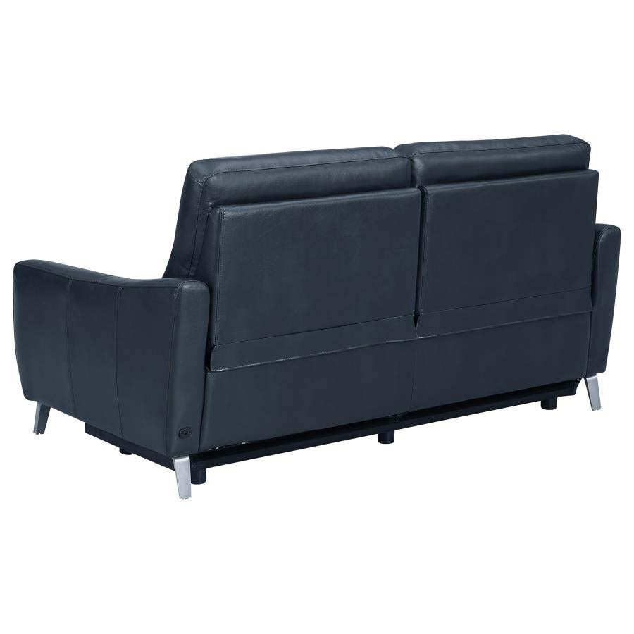 Derek Blue Powered Reclining Sofa, Love Seat, & Chair by Coaster