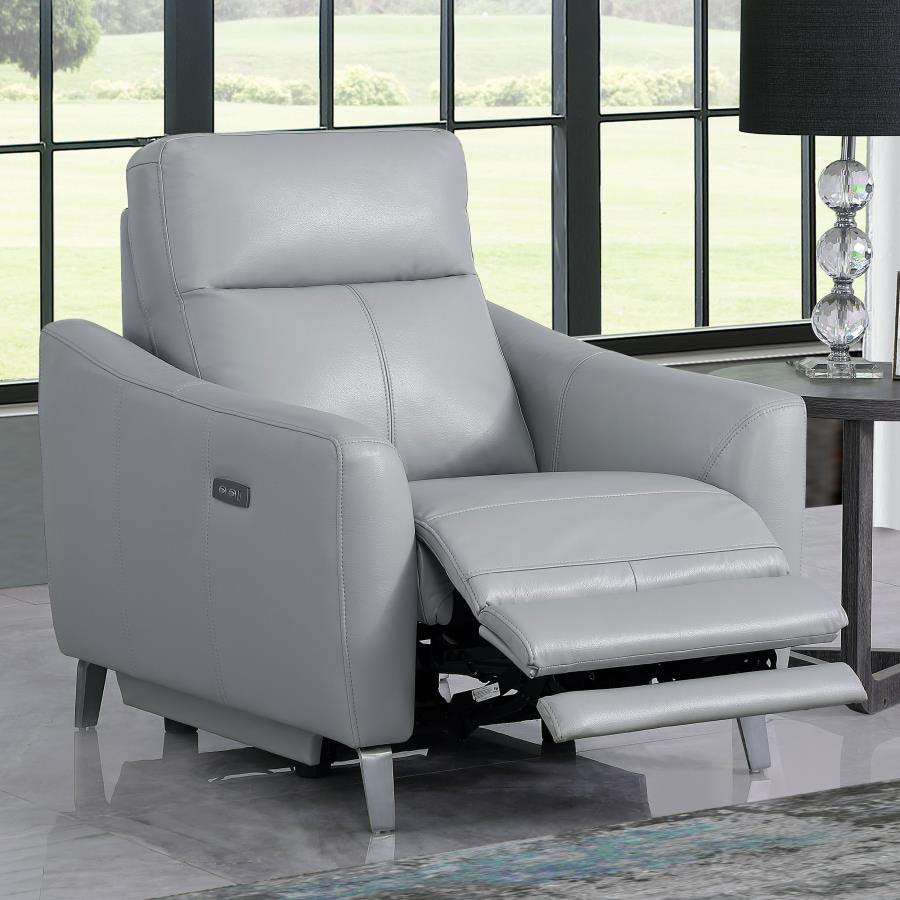 Derek Grey Powered Recliner by Coaster