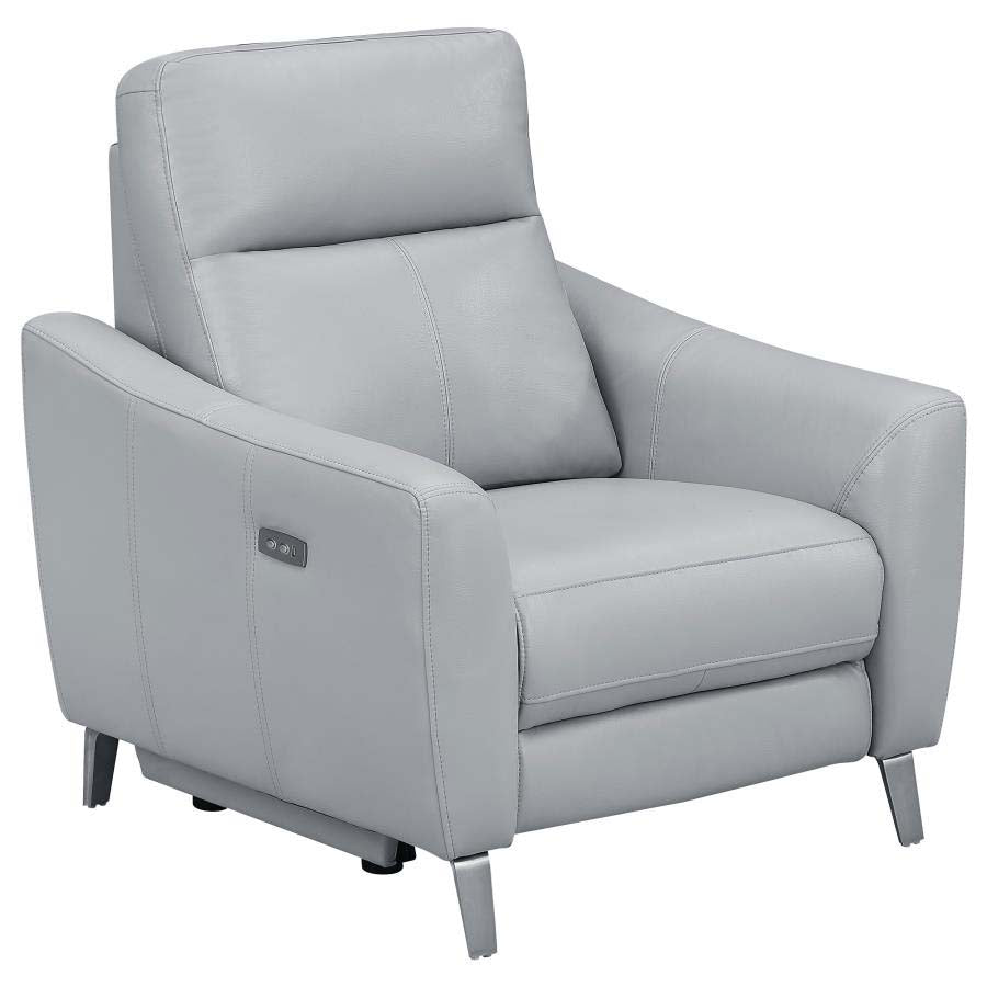 Derek Grey Powered Reclining Sofa, Love Seat, & Chair by Coaster