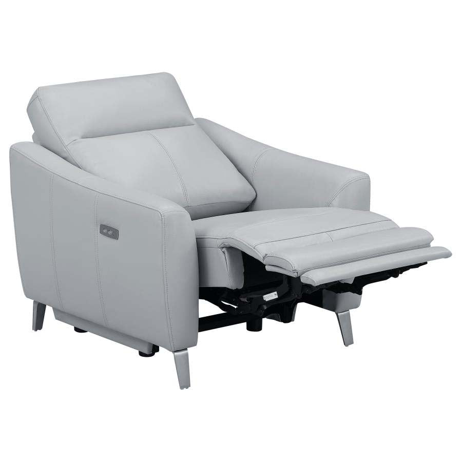 Derek Grey Powered Reclining Sofa, Love Seat, & Chair by Coaster