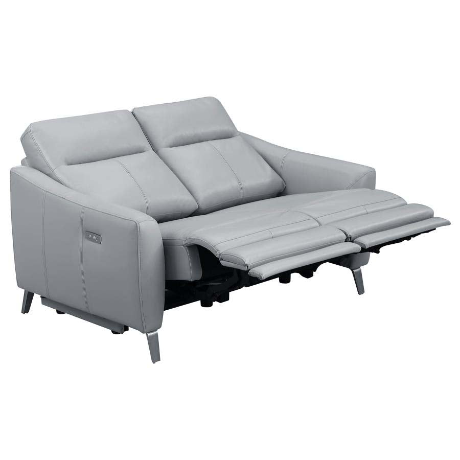 Derek Grey Powered Reclining Love Seat by Coaster
