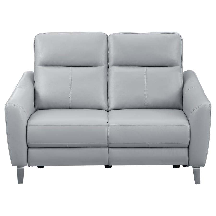 Derek Grey Powered Reclining Love Seat by Coaster