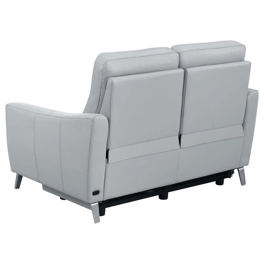 Derek Grey Powered Reclining Love Seat by Coaster
