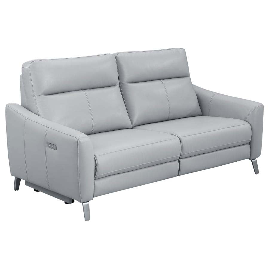 Derek Grey Powered Reclining Sofa, Love Seat, & Chair by Coaster