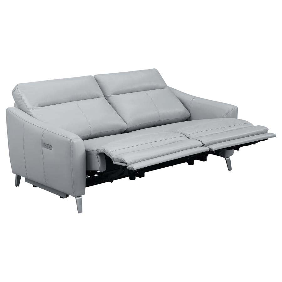 Derek Grey Powered Reclining Sofa, Love Seat, & Chair by Coaster