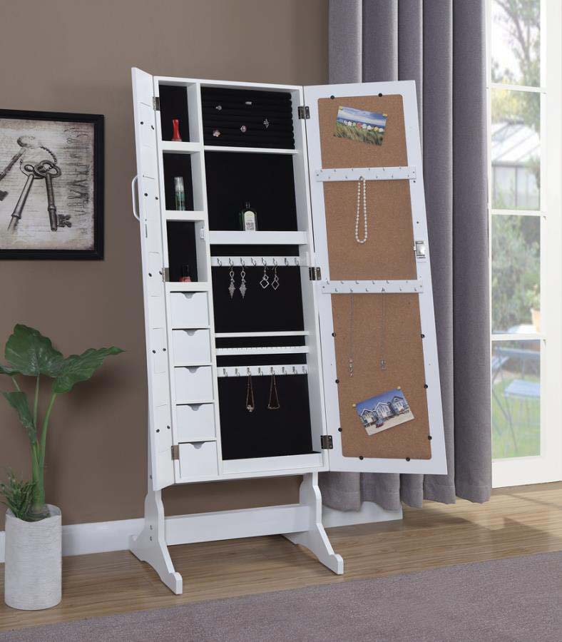 Doyle Jewelry Storage Cheval Mirror with Picture Frames by Coaster