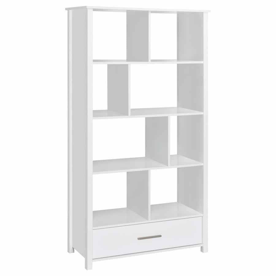 Dylan White High Gloss Bookcase by Coaster